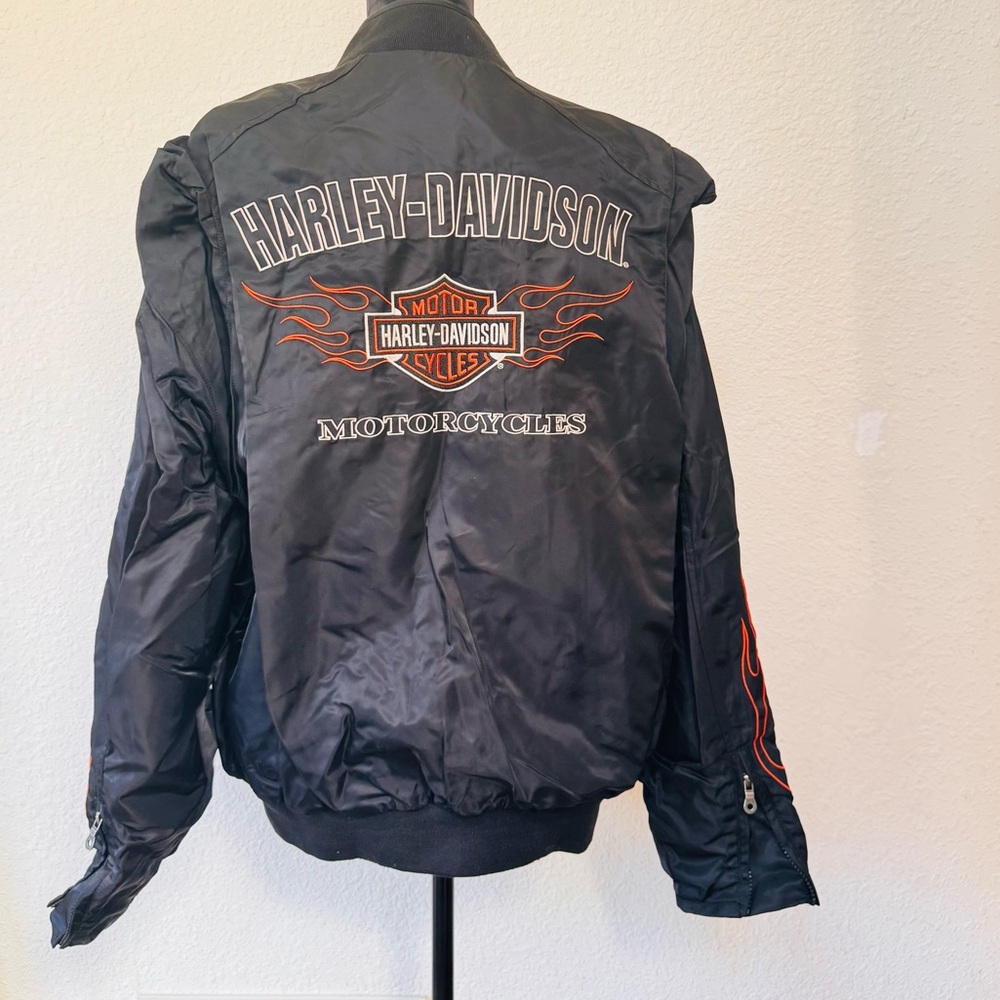Harley-Davidson Black and Orange Women’s/unisex  Bomber Jacket